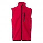 Chaleco laboral softshell con forro polar de poliéster 280 g/m2 color rojo