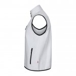 Chaleco laboral softshell con forro polar de poliéster 280 g/m2 color blanco tercera vista