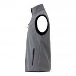 Chaleco laboral softshell con forro polar de poliéster 280 g/m2 color gris tercera vista