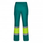 Pantalón de trabajo unisex de poliéster y algodón 190 g/m2 color verde segunda vista