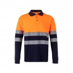 Polo de trabajo bicolor de manga larga de alta visibilidad 150 g/m2 color naranja