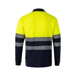 Polo de piqué laboral de manga larga de alta visibilidad 150 g/m2 color amarillo segunda vista