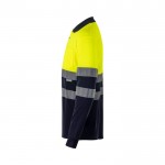 Polo de piqué laboral de manga larga de alta visibilidad 150 g/m2 color amarillo tercera vista