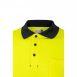 Polo de piqué laboral de manga larga de alta visibilidad 150 g/m2 color amarillo sexta vista