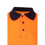Polo de piqué laboral de manga larga de alta visibilidad 150 g/m2 color naranja sexta vista