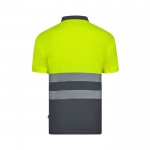 Polo de manga corta laboral unisex ojo de perdiz 140 g/m2 color gris segunda vista