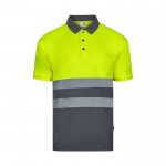 Polo de manga corta laboral unisex ojo de perdiz 140 g/m2 color gris