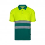 Polo de manga corta laboral unisex ojo de perdiz 140 g/m2 color verde