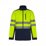 Chaqueta polar softshell extra grande de poliéster y elastano 280 g/m2 color amarillo