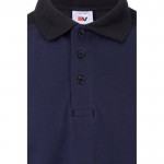 Polo de trabajo piqué unisex en manga corta de poliéster 200 g/m2 color azul sexta vista