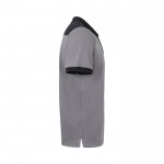 Polo de trabajo piqué unisex en manga corta de poliéster 200 g/m2 color gris tercera vista