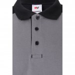 Polo de trabajo piqué unisex en manga corta de poliéster 200 g/m2 color gris sexta vista
