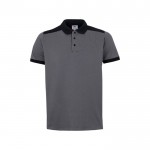 Polo de trabajo piqué unisex en manga corta de poliéster 200 g/m2 color gris