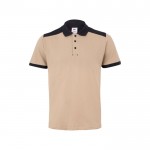 Polo de trabajo piqué unisex en manga corta de poliéster 200 g/m2 color beige