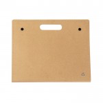 Carpeta de cartón reciclado con material de oficina dentro color natural primera vista