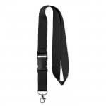 Lanyard promocional barato con hebilla color negro