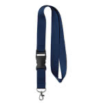 Lanyard promocional barato con hebilla color azul