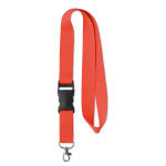 Lanyard promocional barato con hebilla color rojo