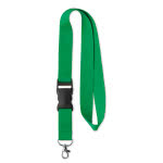 Lanyard promocional barato con hebilla color verde