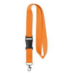 Lanyard promocional barato con hebilla color naranja