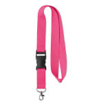 Lanyard promocional barato con hebilla color rosa