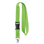 Lanyard promocional barato con hebilla color verde lima