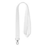 Lanyards promocionales logotipo tejido color blanco