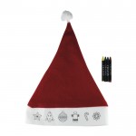 Gorro navideño para niños con dibujos y 4 ceras para colorear color rojo primera vista