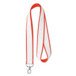 Lanyards con satín promocionales con logo color rojo