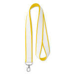 Lanyards con satín promocionales con logo color amarillo