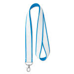 Lanyards con satín promocionales con logo color azul claro