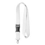 Lanyards personalizados poliéster hebilla color blanco