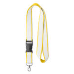 Lanyards personalizados poliéster hebilla color amarillo