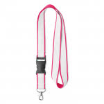 Lanyards personalizados poliéster hebilla color rosa