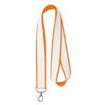 Lanyard con capa de satín y sublimación color naranja