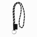 Lanyards tubulares con etiqueta (0,7 cm) color negro