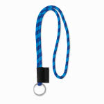 Lanyards tubulares con etiqueta (0,7 cm) color azul