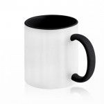 Taza de cerámica en varias opciones bicolor de 325ml color negro vista 11