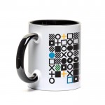 Taza de cerámica en varias opciones bicolor de 325ml color negro vista 1