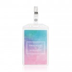 Identificador ideal para enganchar en el bolsillo 7.5x12cm color transparente