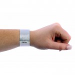 Pulsera de tyvek ideal para festivales resistente al agua color plateado vista 2