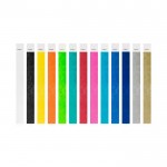 Pulsera de tyvek ideal para festivales resistente al agua vista con varios colores