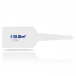 Identificador de maletas de varios colores con cara transparente color blanco vista con logo impreso