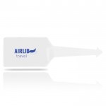 Identificador de maletas de varios colores con cara transparente color transparente vista con logo impreso