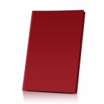 Porta menús con cuatro fundas transparentes en el interior color burdeos