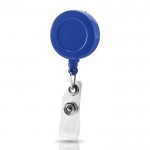 Porta credenciales extenisble con casquillo de resina con clip color azul real