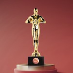 Trofeo de estatuilla dorada ideal para distinguir a alguien vista 3