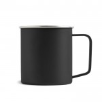 Taza de acero inoxidable reciclado con diseño moderno y asa 400ml color negro vista 11