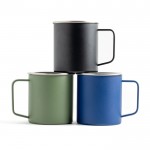 Taza de acero inoxidable reciclado con diseño moderno y asa 400ml vista 4