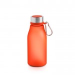 Botella de plástico reciclado estilo mate con mosquetón 350ml color rojo